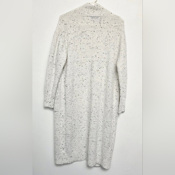 John + Jenn Sz Small Cream Knit Speckled Open Pocket Longline Cardigan Sweater - Picture 8 of 13